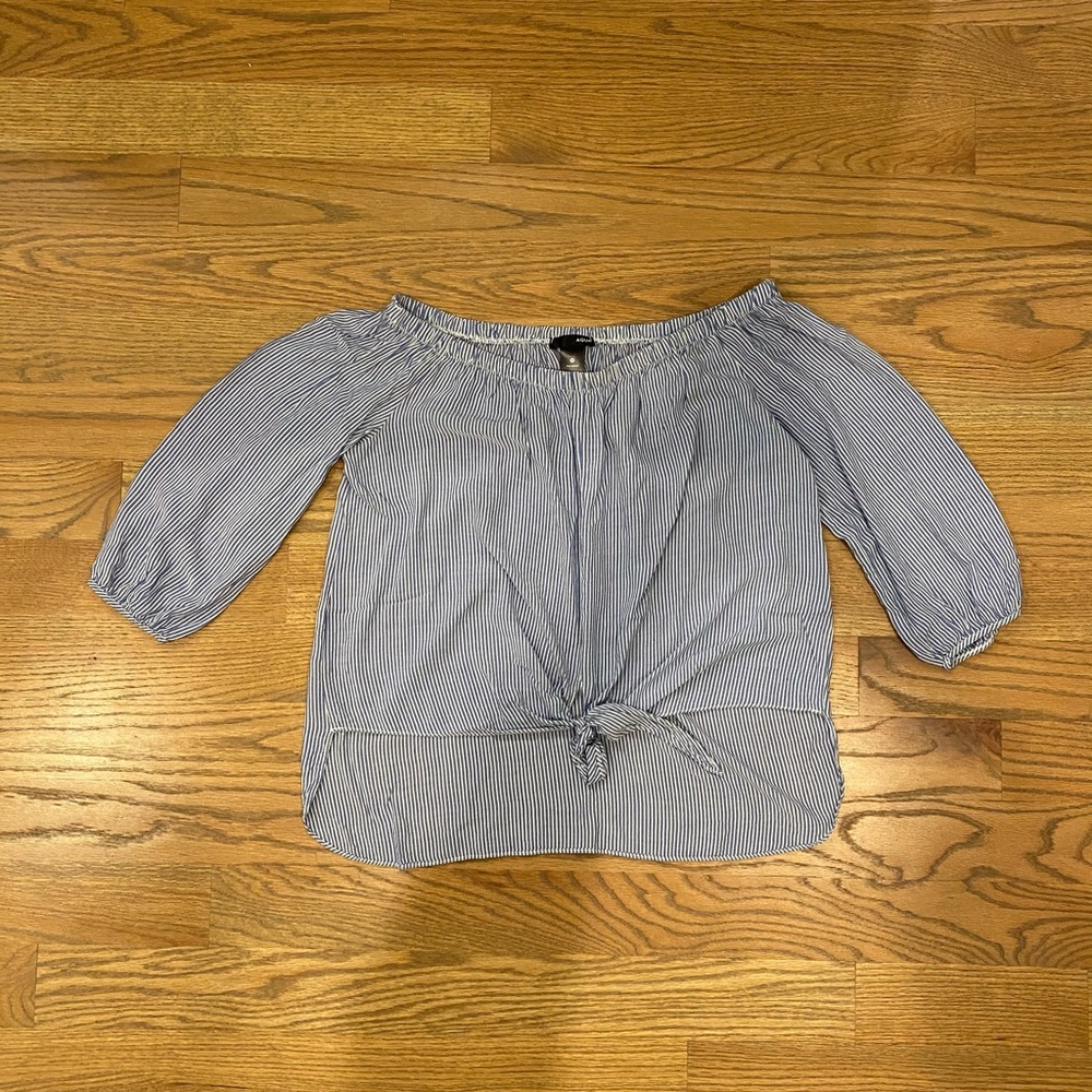 AQUA blue off the shoulder top that ties